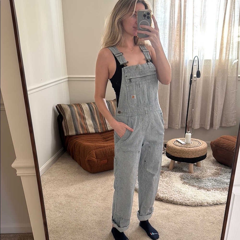 Women's Pinstripe Carhartt Overalls XS
